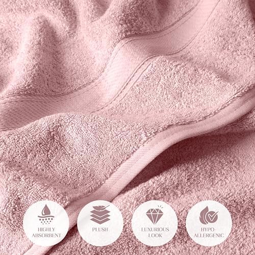 SUPERIOR Egyptian Cotton Ultra Plush & Absorbent, 6 Piece Set, Tea Rose