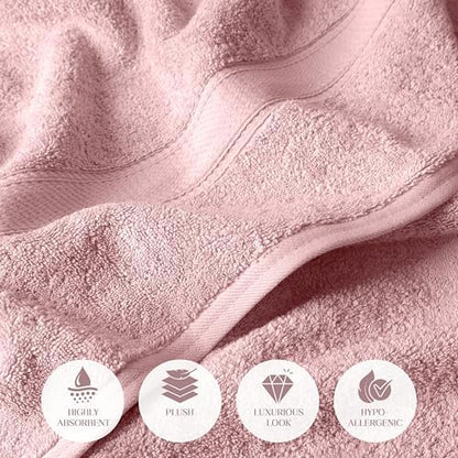 SUPERIOR Egyptian Cotton Ultra Plush & Absorbent, 6 Piece Set, Tea Rose
