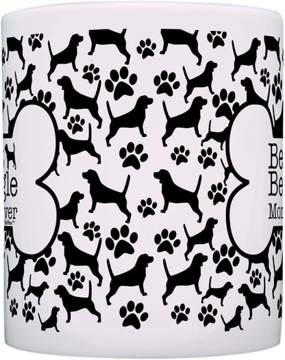 ThisWear Dog Owner Best Beagle Mom Ever Paw Pattern 11oz Ceramic Coffee Mug with Handle