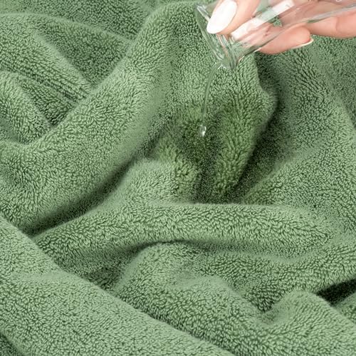 American Soft Linen Salem Washcloth Sets, 4 Piece Luxury 600 GSM 100% Cotton Washcloths for Bathroom, 13x13 inches Washrags Premium Quality Hand Face Towels, Sage Green