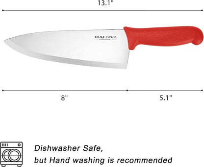 8 inch Japanese High Carbon Stainless Steel Chef Knife Set, Professional Extra Sharp Wide Cook Knife with Non-slip Ergonomic Handle, for Kitchen Home Restaurant