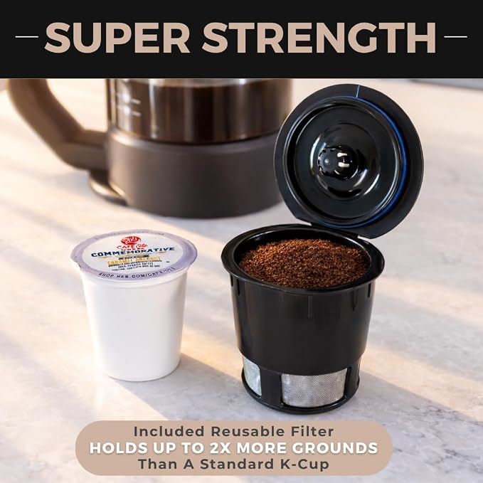 VINCI Micro Café Smallest Single-Serve Glass Coffee Brewer | Compatible with K-Cups, Pods & Ground Coffee | Enclosed & Circle Flow Brewing for Hotter, Richer Flavor | Brews 4oz to 20oz (Oasis)