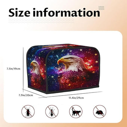 Eagle Galaxy Toaster Cover 2 Slice Wide Slot Washable Kitchen Appliance Covers Fingerprint Bread Machine Dust Cover Small Toaster Oven Accessories Covers Bread Maker Bag Women Gift