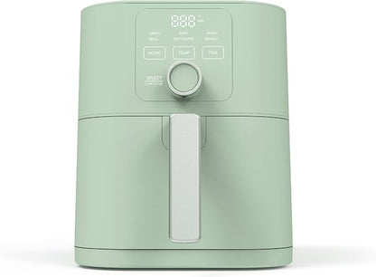 Martha Stewart 6QT Air Fryer, 6-in-1, Bake, Broil, Roast, Air Fry, Dehydrate, Reheat, Ceramic Non-Stick Basket, Crispy Results Fast, 400°F Max Temp, Shake Reminder, Honeydew Green