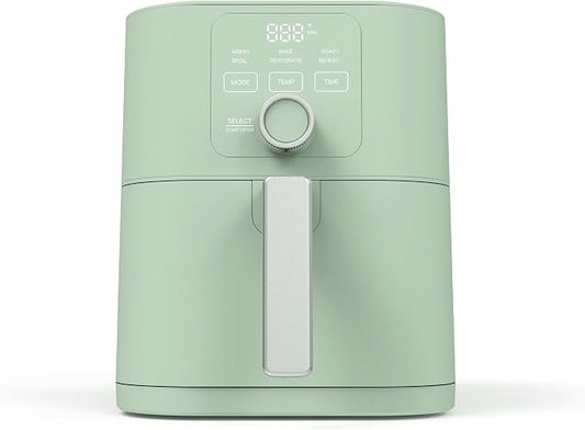 Martha Stewart 6QT Air Fryer, 6-in-1, Bake, Broil, Roast, Air Fry, Dehydrate, Reheat, Ceramic Non-Stick Basket, Crispy Results Fast, 400°F Max Temp, Shake Reminder, Honeydew Green