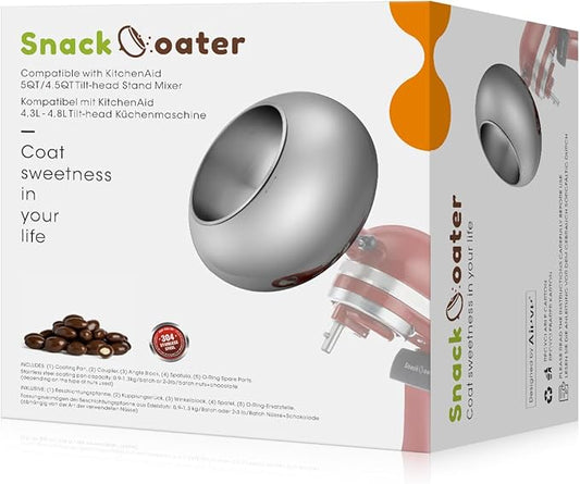 Aieve Snack Coater Compatible with KitchenAid Tilt-Head Stand Mixer, Chocolate Coating Attachment for Freeze-Dried Strawberries,Almonds,Pistachios & Nuts, Home & Commercial Use,Gift for Father's Day