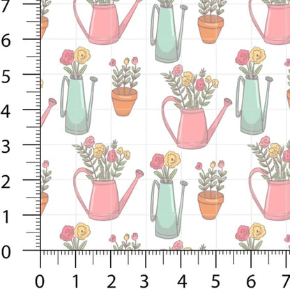 Patchwork Fabric Panel 100x155 cm, 100% Cotton Satin, 6 Coordinated Floral Patterns, Pastel Garden Quilting & Sewing Fabric (Blooming Days, 6pcs 50x50cm)