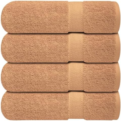 Infinitee Xclusives 100% Ring-Spun Cotton Bath Towels for Bathroom - Pack 4