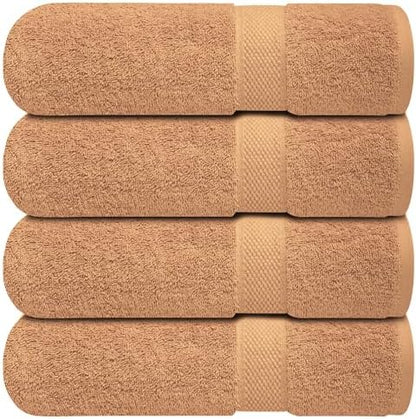 Infinitee Xclusives 100% Ring-Spun Cotton Bath Towels for Bathroom - Pack 4