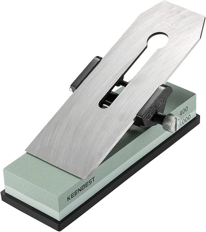 KEENBEST Actual Grit Premium Material Sharpening Stone 2 Side 400 1000 Whetstone Set Kitchen Knife Sharpener Stone Wet Stones for Sharping Knives Kit with Non-slip Rubber Base