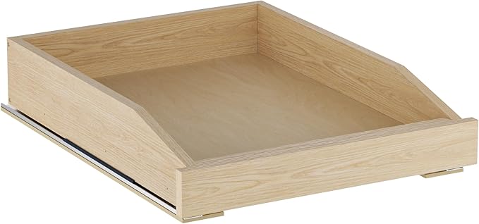 Pull Out Cabinet Organizer 16.5" W x 21" D, Soft Close Slide Out Wood Drawer Shelf for Kitchen Cabinets, Pull Out Cabinet Drawer for Base Cabinet, Pantry and Bathroom Storage, Bottom Mount
