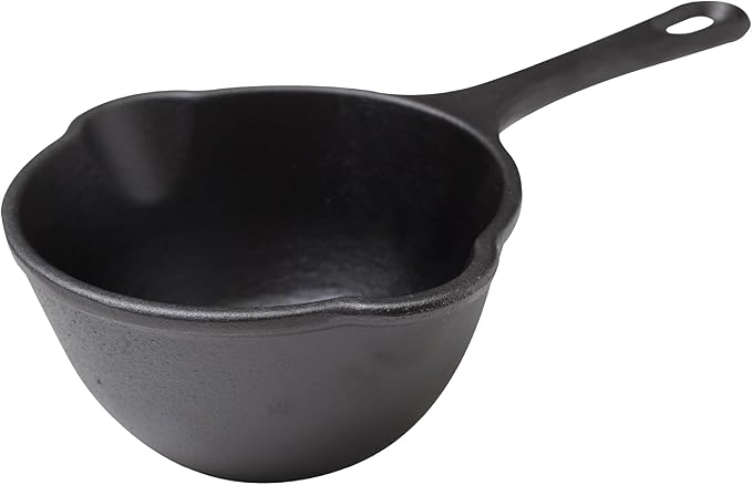 Victoria 0.5-Quart Cast Iron Saucepan, Small Cast Iron Melting Pot Seasoned with Flaxseed Oil, Made in Colombia, Black (Pack of 6)