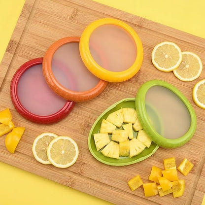 Avocado Saver and Tomato Holder, Onion Antioxidation Storage Set - Set of 4 Reusable Fruit and Veggie Savers - Ideal for Garlic, Onions, Apple, Lemons, and Potatoes