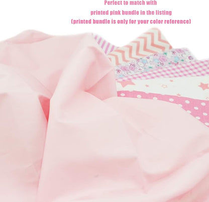 Pre-Cut Quilting Cotton Twill Baby Pink Candy Color Fabric Craft Cloth DIY for Sewing Crafting 61" by 1 Yard Rose Flavor