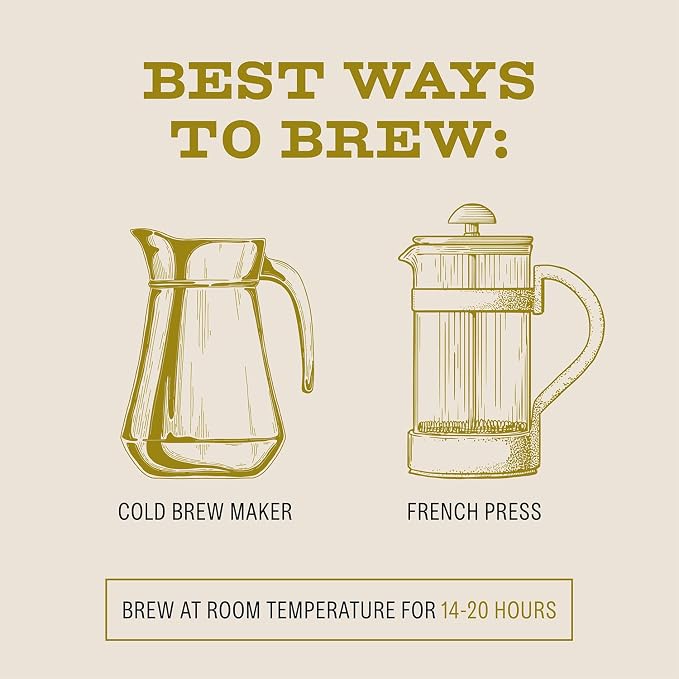 Bizzy Organic Cold Brew Coffee | Light & Bright Blend | Coarse Ground Coffee | Light Roast | Micro Sifted | Specialty Grade | 100% Arabica | 1 LB