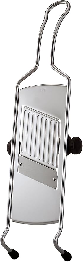Rosle 95028 Stainless Steel Adjustable Gourmet Food Slicer Hand-Held Mandoline With Hand Guard