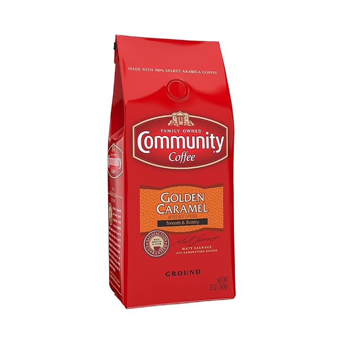 Community Coffee Caramel Cookie Butter Flavored 12 Ounces, Medium Roast Ground Coffee, 12 Ounce Bag (Pack of 2)