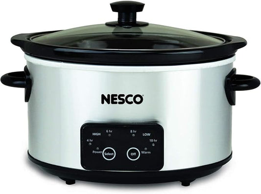 Nesco DSC-4-25, Digital Slow Cooker, 4 Quart, Silver