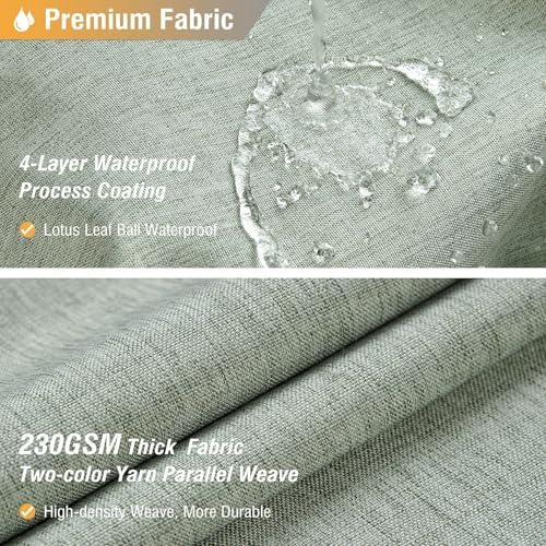 BTTN 84x72 Wide Linen Textured Waterproof Cloth Shower Curtain, Sage Green