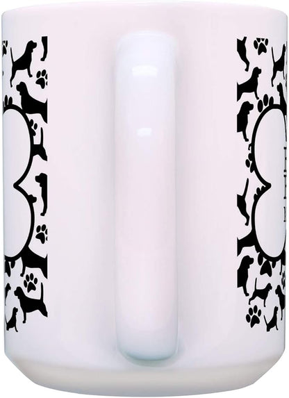 ThisWear Best Beagle Dad and Mom Ever Mug Set Bone and Paw Print Pattern 2 Pack 15-oz Cups 15oz Mugs