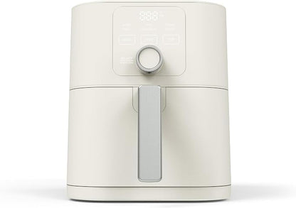 Martha Stewart 6QT Air Fryer, 6-in-1, Bake, Broil, Roast, Air Fry, Dehydrate, Reheat, Ceramic Non-Stick Basket, Crispy Results Fast, 400°F Max Temp, Shake Reminder, Linen Cream