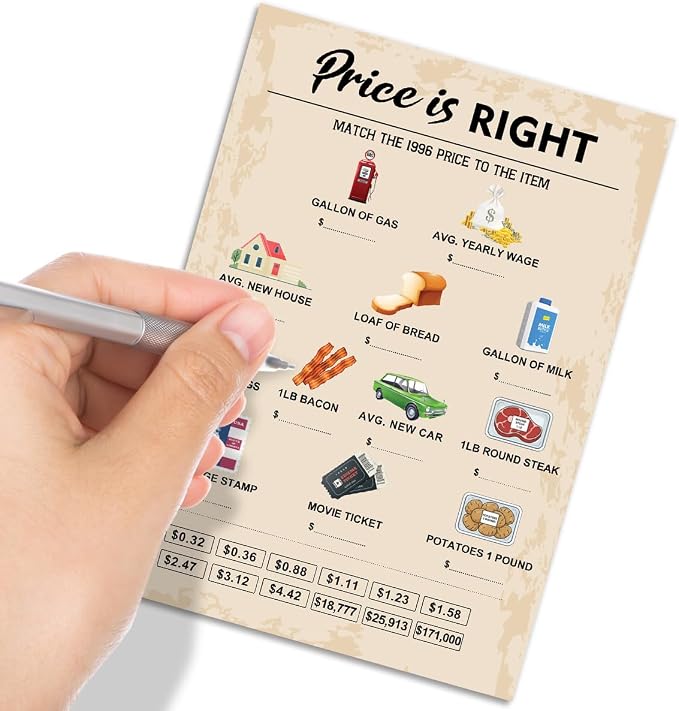 QUPT 30 th Birthday Party Games, Set of 2 Activities for 15 Guests, Born in 1996 Games Bundle, Birthday Party Supplies for Adults, Pack of 30 Cards
