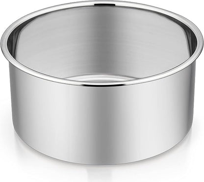 P&P CHEF 6 Inch Cake Pans Set, Round Baking Pan Stainless Steel Layer Birthday Wedding Cake Oven Pans, Non Toxic & Heavy Duty, Deep Side & Mirror Finish, Dishwasher Safe, (1Pc)