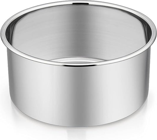 P&P CHEF 6 Inch Cake Pans Set, Round Baking Pan Stainless Steel Layer Birthday Wedding Cake Oven Pans, Non Toxic & Heavy Duty, Deep Side & Mirror Finish, Dishwasher Safe, (1Pc)