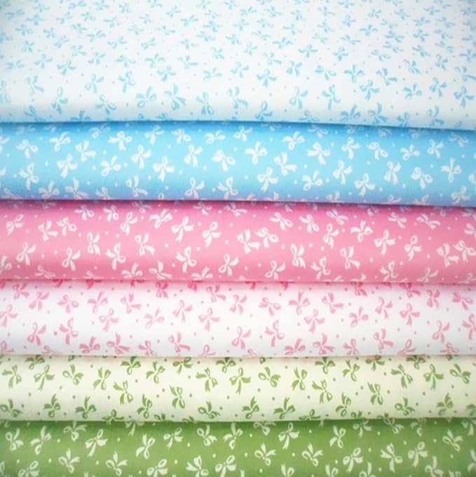 20" x 20" Cotton Fabric DIY Making Supplies Quilting Patchwork Fabric Fat Quarter Bundles DIY for Quilting Cotton Patchwork Cushions (Bow, 20" x 20")