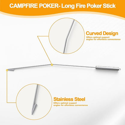 40" Fire Tongs Fire Pit Tongs Set, 304 Stainless Steel Log Grabbers Fire Poker Set, Fire Pit Tools Fireplace Tongs for Campfire, Picnic and Backyard