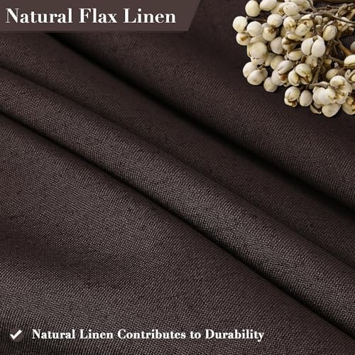 Nanspring Linen Shower Curtain for Bathroom 72x72 1 Panel Chocolate Brown