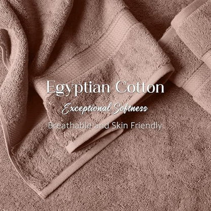 SUPERIOR Egyptian Cotton Ultra Plush & Absorbent, 12 Piece Set, Muted Mauve