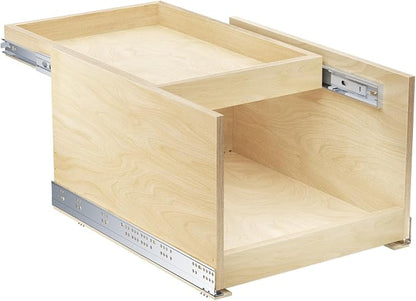 LOVMOR Retractable Double-Drawer Pull Out Cabinet Organizer 10½” W x 21” D Soft Close Cabinet Drawers Slide Out with Full Extension Rail Slides Cabinet Pull Out Shelves for kitchen Cabinets
