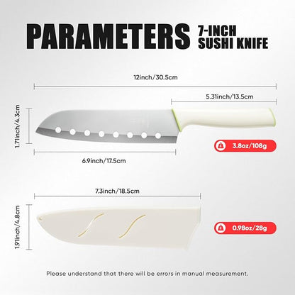 XXV Stainless Steel Sushi Chef Knife, 12 inch japanese chef knife with sheath,Ideal for Chefs, Entertainers, Food Enthusiasts,Perfect for Crafting Sushi or as a Unique Gift