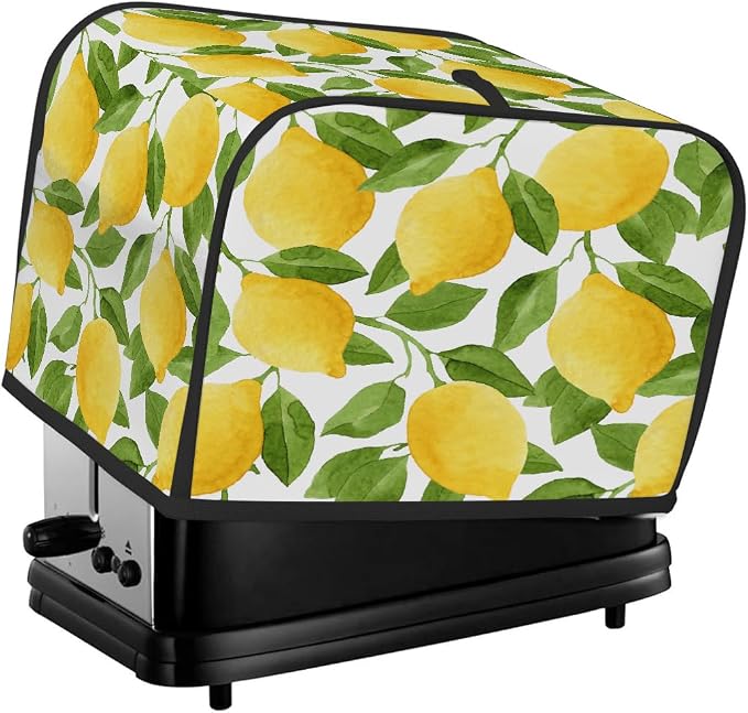 2 Slice Fruit Lemons Tropical Toaster Cover Waterproof Dust Fingerprint Bread Machine Cover Washable Kitchen Appliance Protector For Home Kitchen Bakeware Table Decor Women Gifts