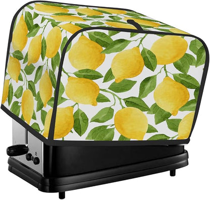 2 Slice Fruit Lemons Tropical Toaster Cover Waterproof Dust Fingerprint Bread Machine Cover Washable Kitchen Appliance Protector For Home Kitchen Bakeware Table Decor Women Gifts