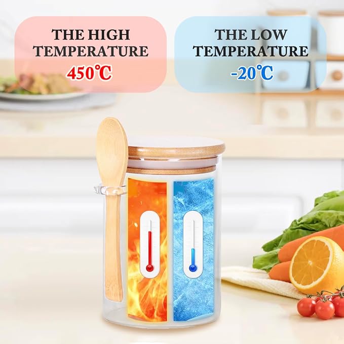 Airtight Glass Jar With Bamboo Lid And Spoon, 15oz Glass Canisters With Lid For Spice Beans Tea, Sealed Sugar Container, Glass Coffee Containers, Food Jar Canister, Kitchen Accessories (1pcs)