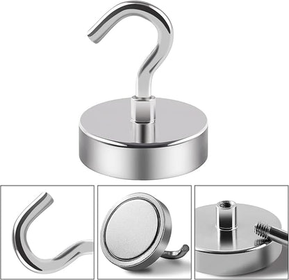DIYMAG Magnetic Hooks, 170lbs+ Magnet Garage Hook 2026 Cruise Cabin Ship Essentials Heavy Duty Strong Magnets Refrigerator Fridge Hanging for Classroom Beach Vacation Kitchen Grills Silver 16 Pack