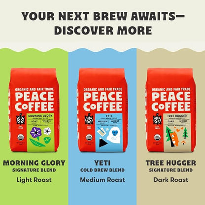 Peace Coffee Twin Cities Signature Blend Ground Dark Roast Coffee, 12 oz, Pack of 3, Organic Fair Trade, Nutty, Bold Flavor, Shade Grown, Fresh Roasted