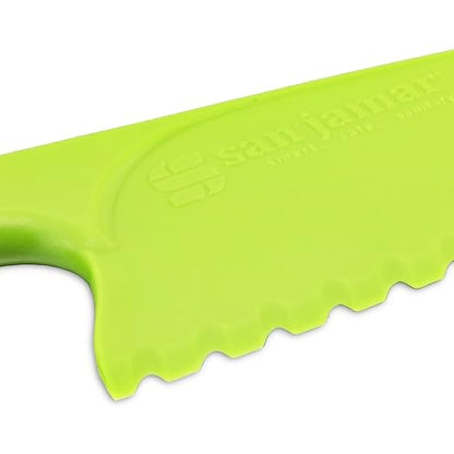 San Jamar Lettuce Knife Plastic Knife with Serrated Edge for Kitchens and Restaurants, Nylon, 0.5 X 4.25 X 15.5 Inches, Green (Pack of 3)