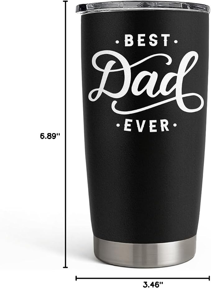 SANDJEST Dad Tumbler - 20oz Stainless Steel Insulated Coffee Travel Mug for Dad from Daughters or Sons - Ideal for Father's Day, Birthday, or Christmas