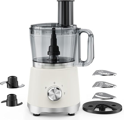 NEWBULIG 10.5 Cups Food Processor, Versatile Food processors with 5 Blades, 600W Powerful Meat Grinder for Slicing, Shredding, Chopping, Kneading, Dishwasher Safe, for Meat, Vegetables, Fruit, Dough