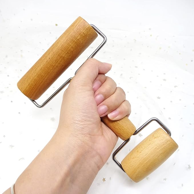 Honbay 1PCS Double Ended Wooden Roller for Dough, Pottery, Clay, Diamond Painting