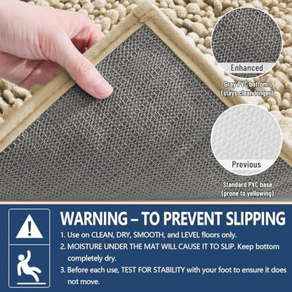 Arotive Bathroom Rugs Mat 36x24, Soft Absorbent Chenille Shaggy Bath Mat