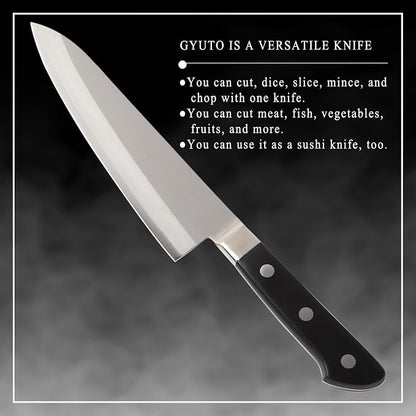 Japanese Chef Knife Molybdenum Vanadium Stainless Steel with Bolster, Gyuto 7-inch (180mm) Dishwasher Safe