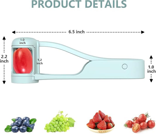 WhiteRhino Grape Cutter Grape Slicer for Toddlers,Grape Cherry Tomato Strawberry Cutter Quarter Slicer tool For Vegetable Fruit Salad Cake Decoration,Stainless Steel kitchen Gadget Fruit cutter