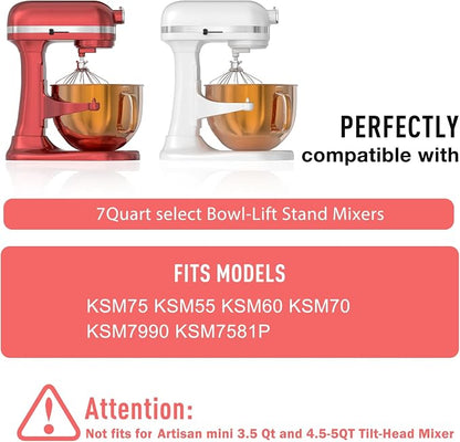 7QT Stainless Steel Mixer Bowl for Kitchenaid Stand Mixers, Kitchen Aid Mixing Bowl for 7QT Lift Mixer with Handle Copper