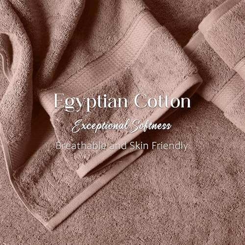 Superior Egyptian Cotton Plush Absorbent, Bath Towel Set of 2, Muted Mauve