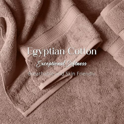 Superior Egyptian Cotton Plush Absorbent, Bath Towel Set of 2, Muted Mauve
