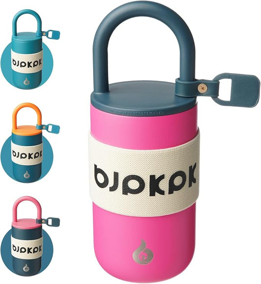 BJPKPK 13oz Insulated Tumbler With Lid And Handle Stainless Steel Travel Mug Loop Coffee Tumbler Cups